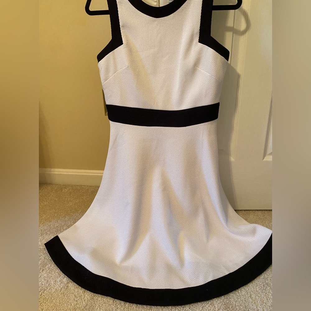 White and Black dress A line dress size 6